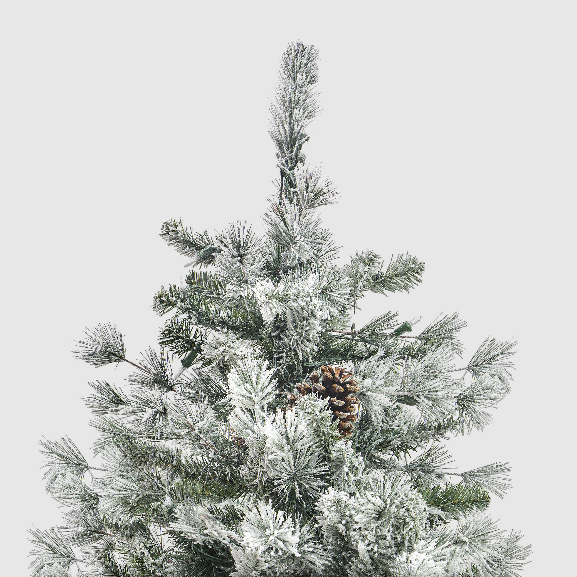 Елка новогодняя Polygroup 228cm elkhorn flocked pine tree, цвет зеленый - фото 3