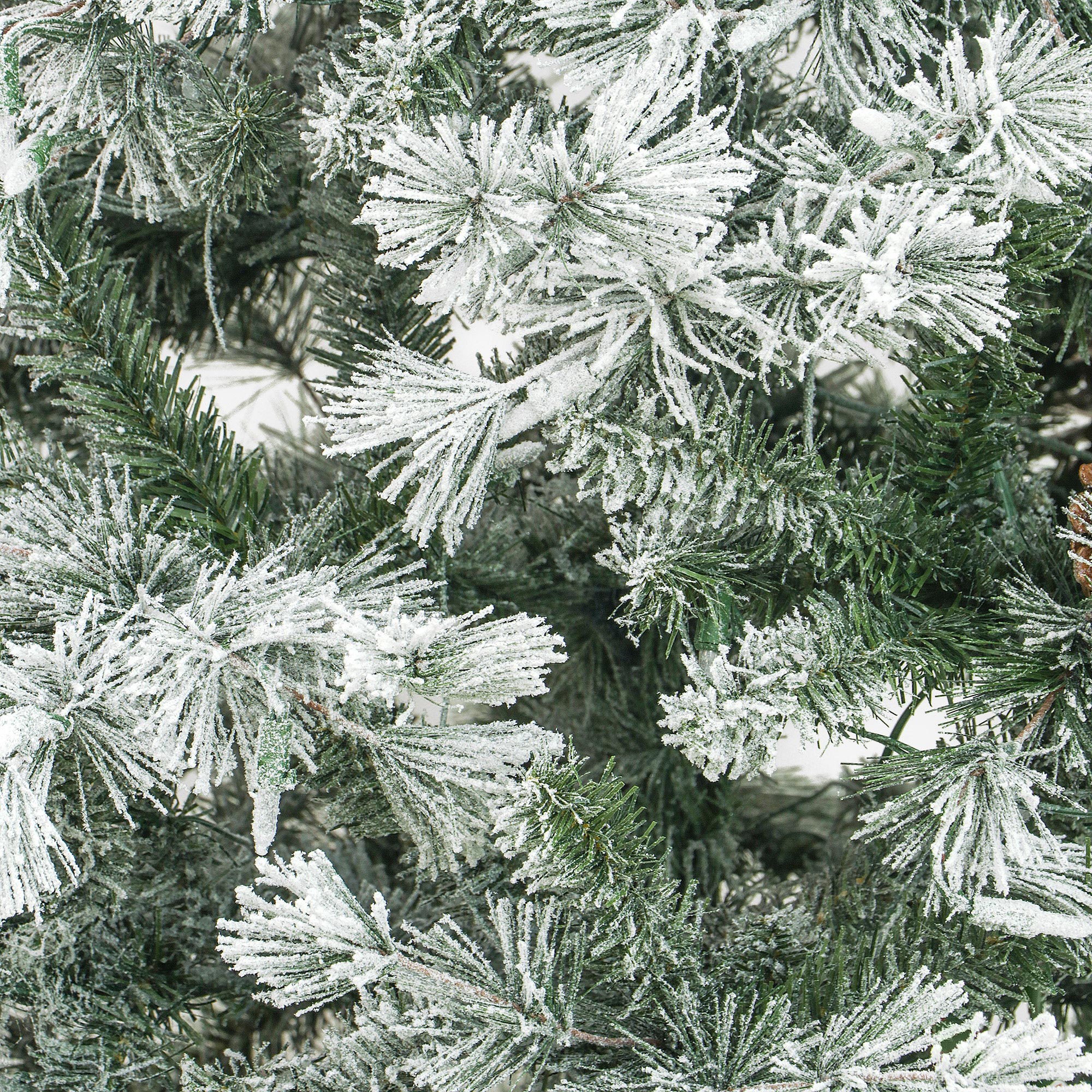 Елка новогодняя Polygroup 228cm elkhorn flocked pine tree, цвет зеленый - фото 4