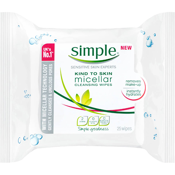 

Салфетки для лица Simple Micellar Cleansing Мицеллярные 25 шт