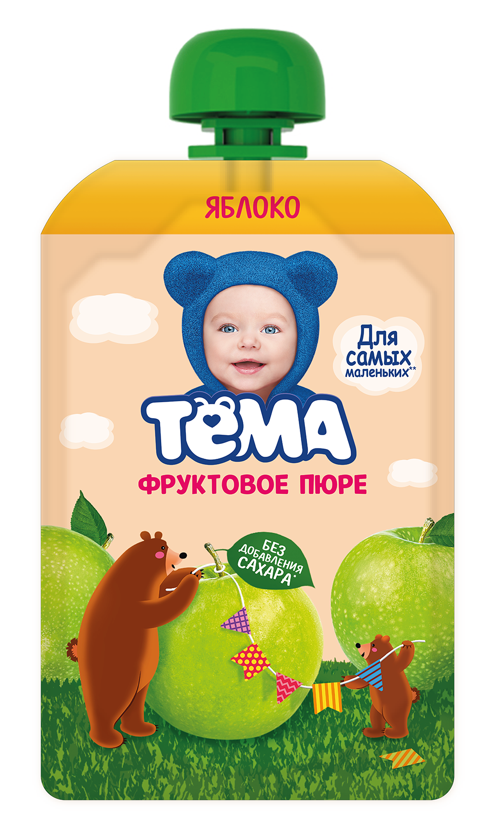 фото Тема фруктовое пюре яблоко 90 г тёма