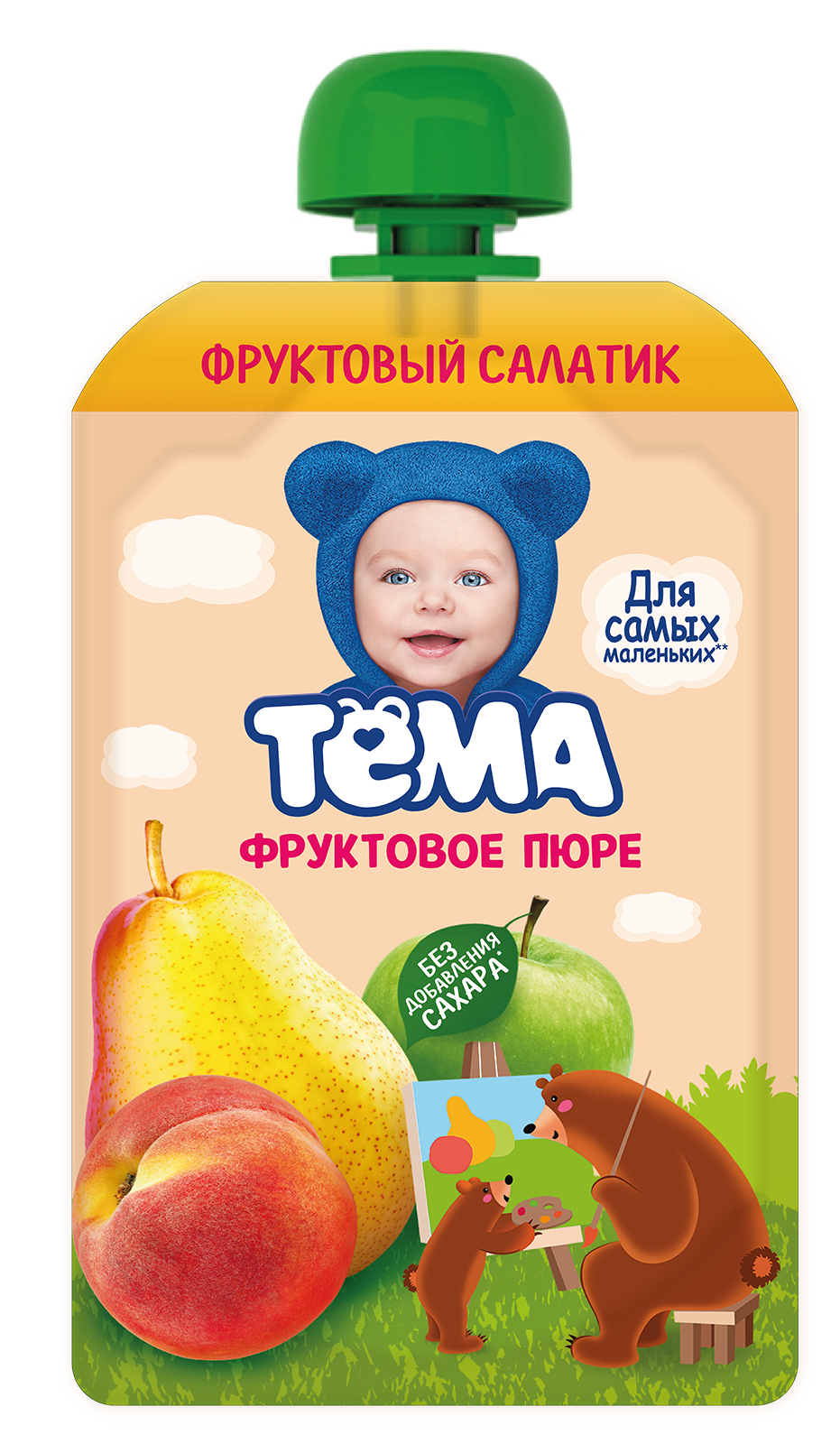 Тема Фруктовое пюре Фруктовый салатик 90 г