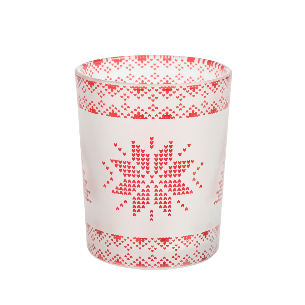 Подсвечник для аромасвечи  Yankee Candle Скандинавское Рождество, цвет бело-красный - фото 1