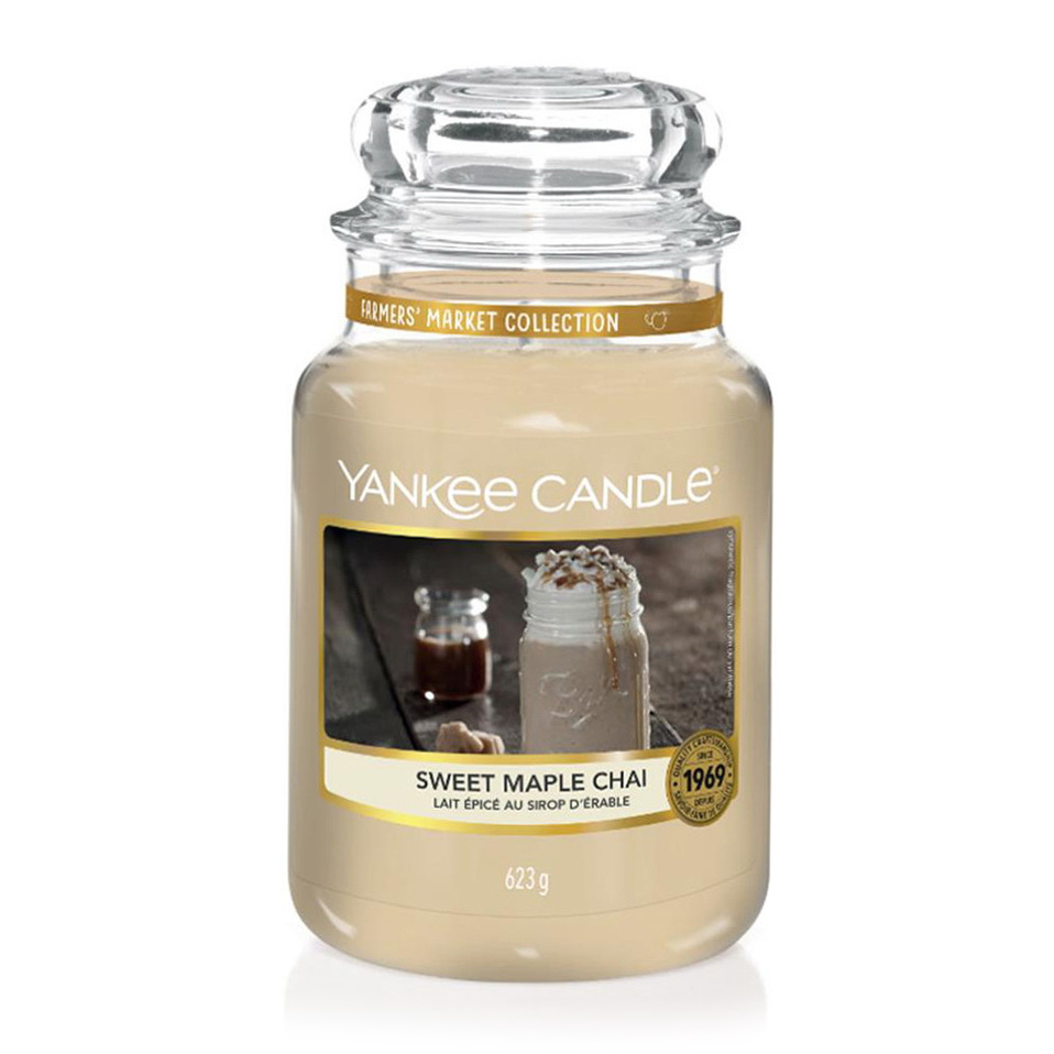 фото Аромасвеча в большой банке yankee candle кленовый чай латте 623 г