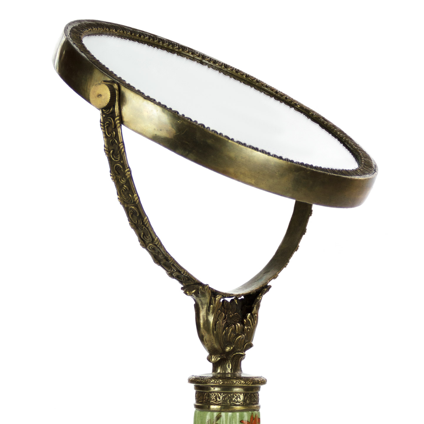 фото Зеркало glasar с фарфоровям основанием и бронзовой окантовкой 61см