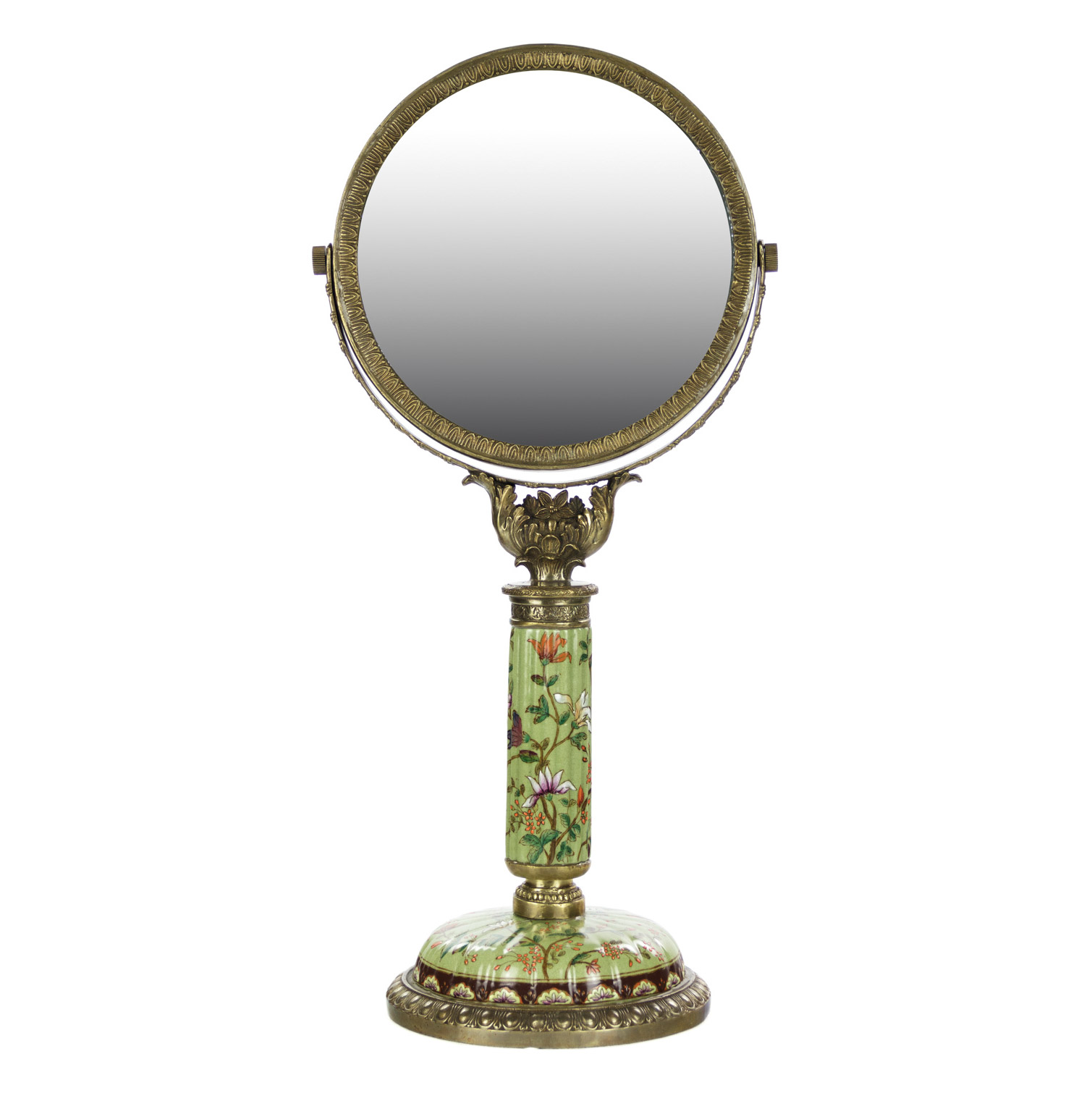 фото Зеркало glasar с фарфоровям основанием и бронзовой окантовкой 61см