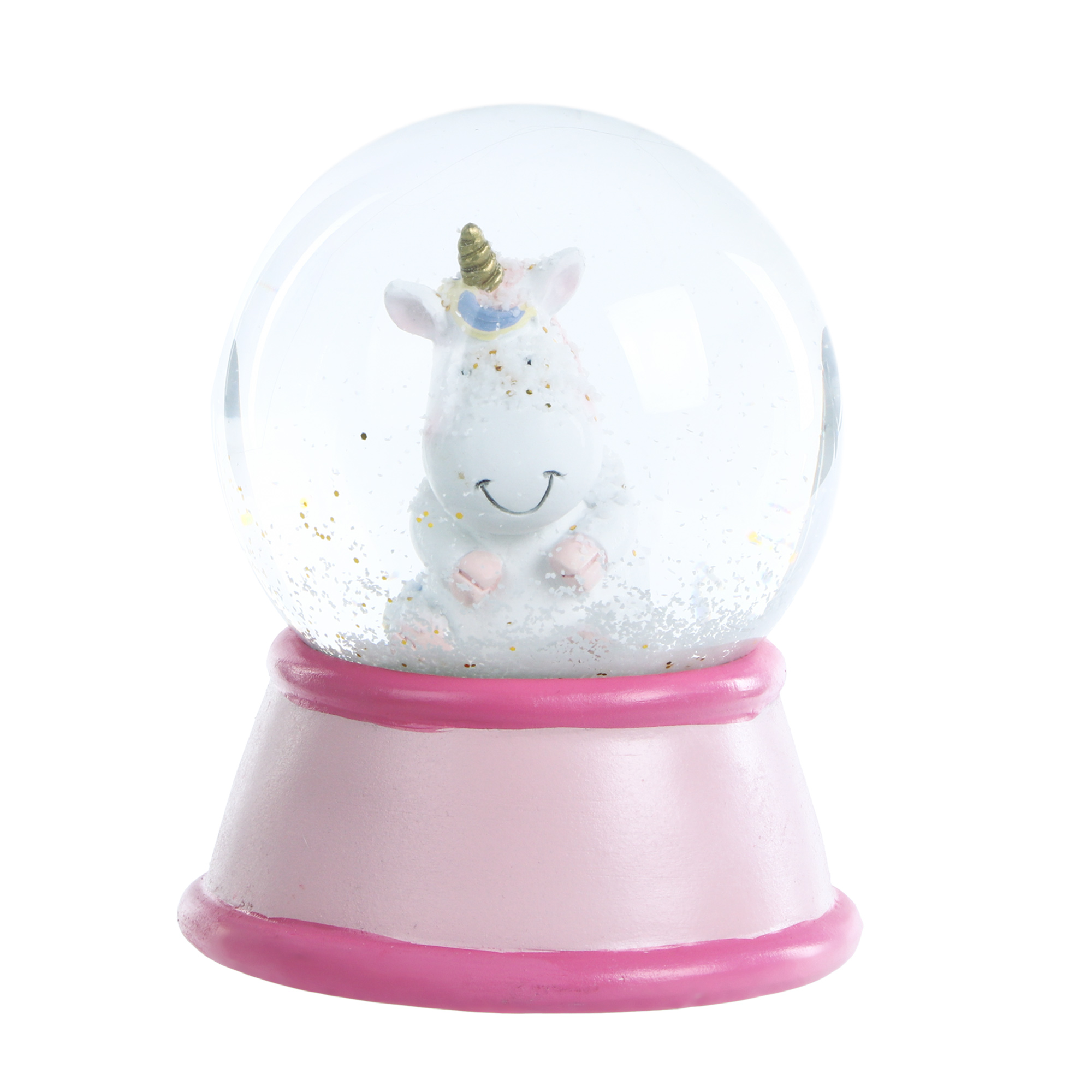 

Шар снежный Kaemingk единорог 10х13.5см, Розовый