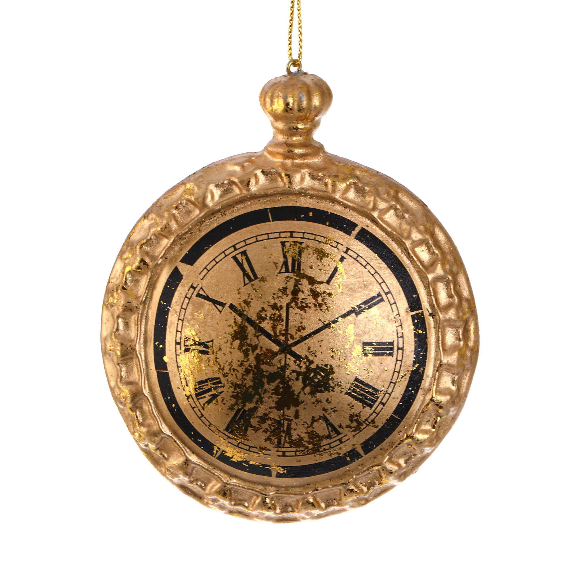 фото Подвеска елочная goodwill часы 11см золото