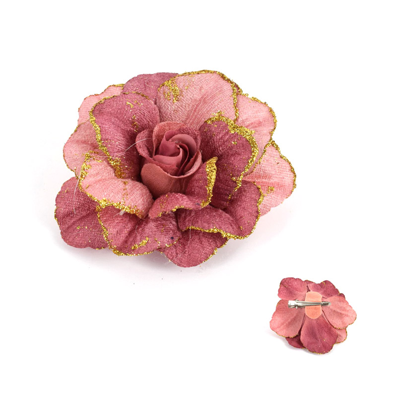 

Роза на клипсе Due Esse Christmas 11 см, Розовый