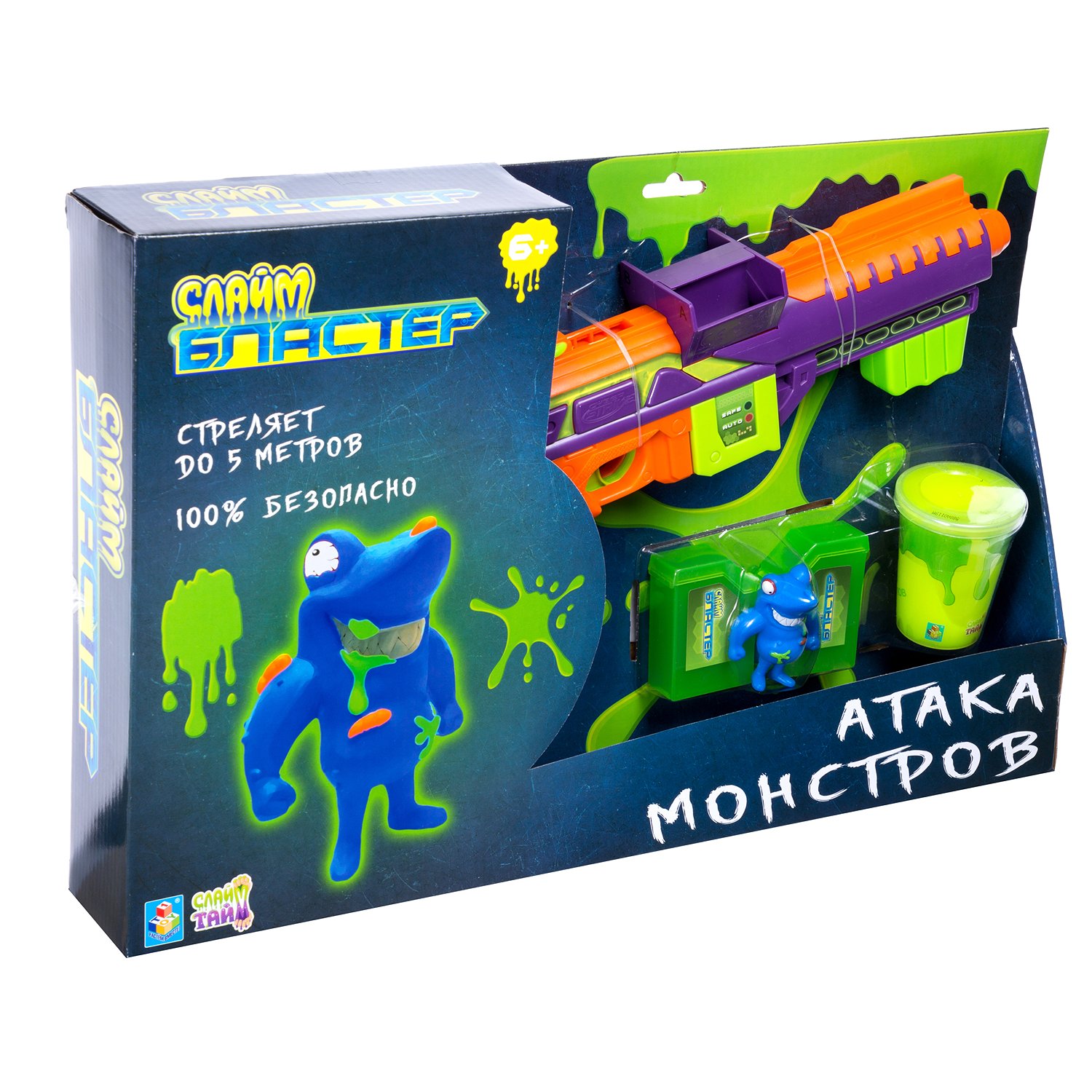 фото Игрушка 1toy слайм бластер атака монстров т15830