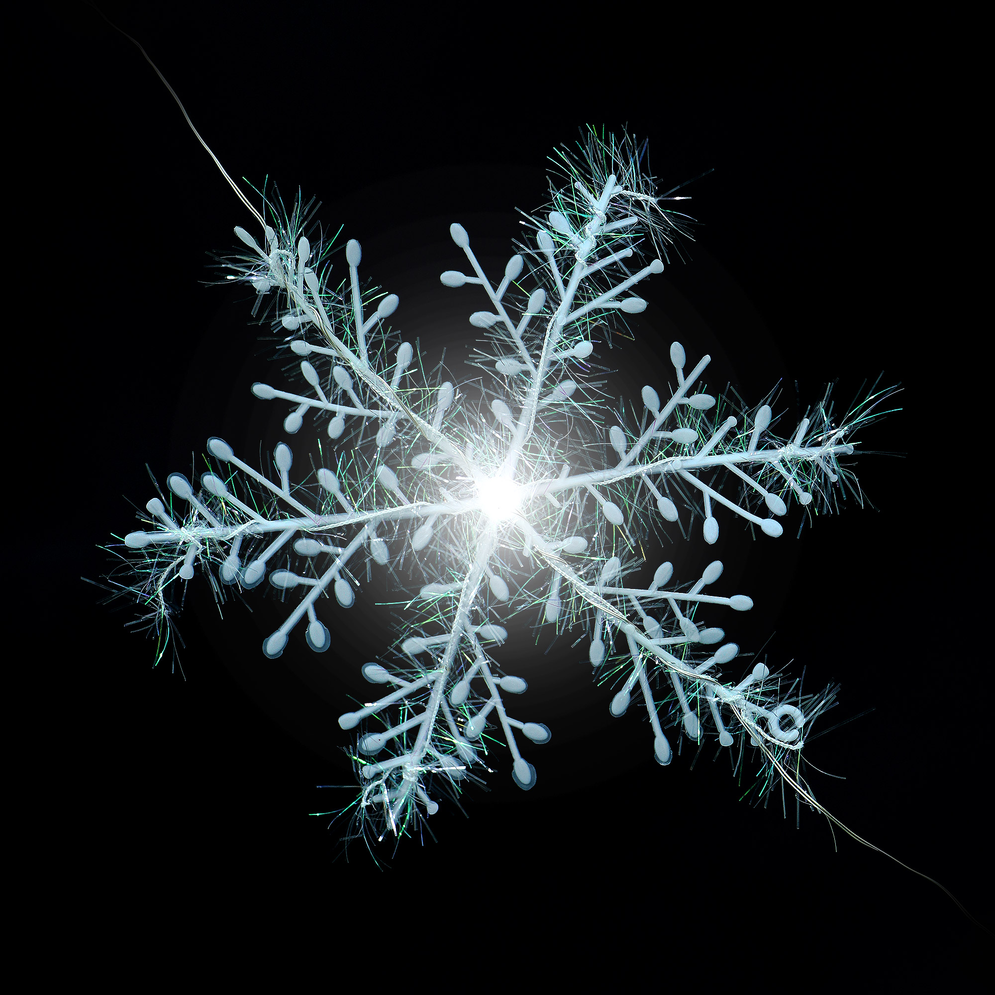 фото Снежинки занавеска светящаяся kaemingk 120х135см 70led