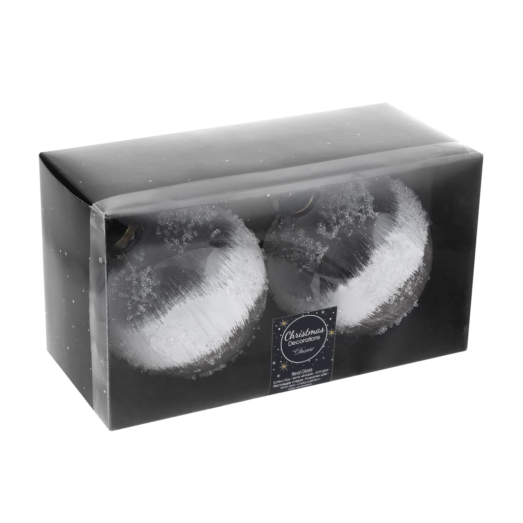 

Набор шаров на елку Kaemingk 2шт 10см стекло, Белый;коричневый