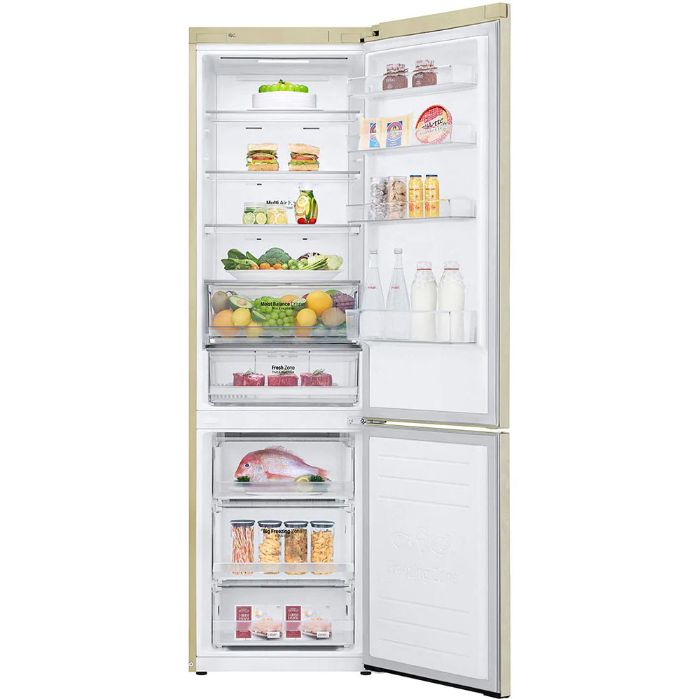 Холодильник LG GA-B509MEQZ DoorCooling+, цвет бежевый - фото 2