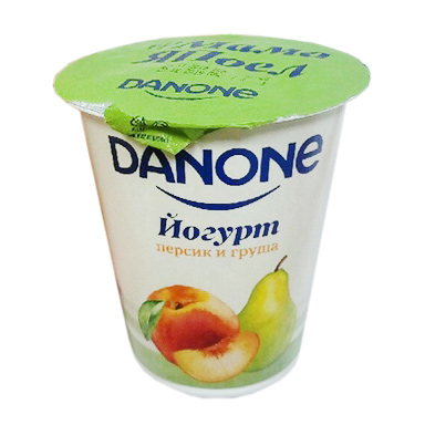 фото Йогурт danone персик-груша 2,8% 260 г