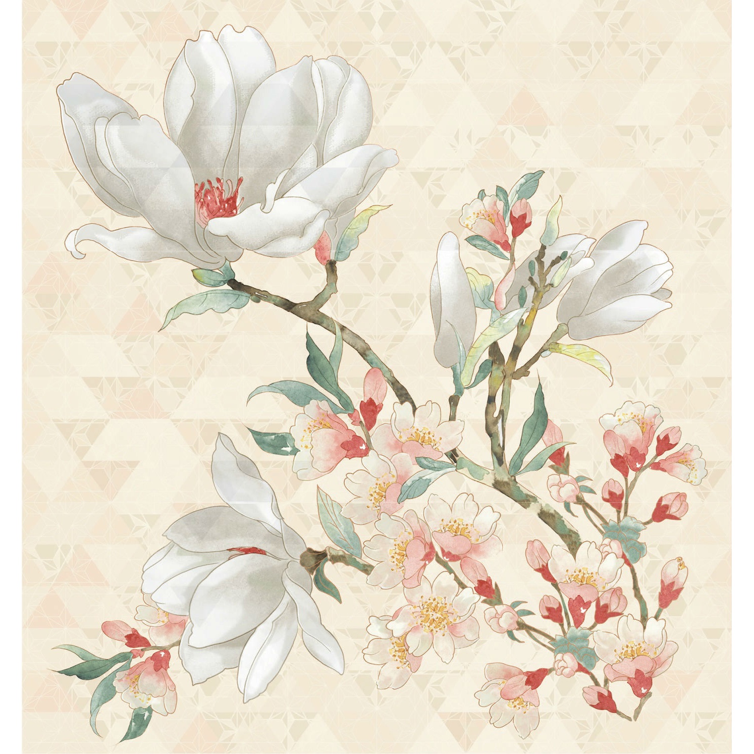 фото Панно керлайф primavera magnolia crema 75,3x70,9 см