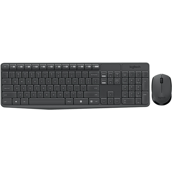 фото Комплект клавиатура и мышь logitech mk 235 wireless desktop серый