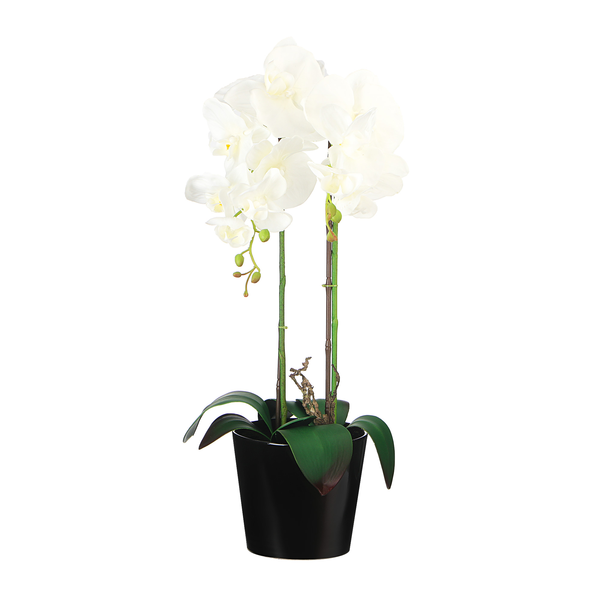 Цветок искусственный в горшке Fuzhou light орхидея бело-розовая 62см
