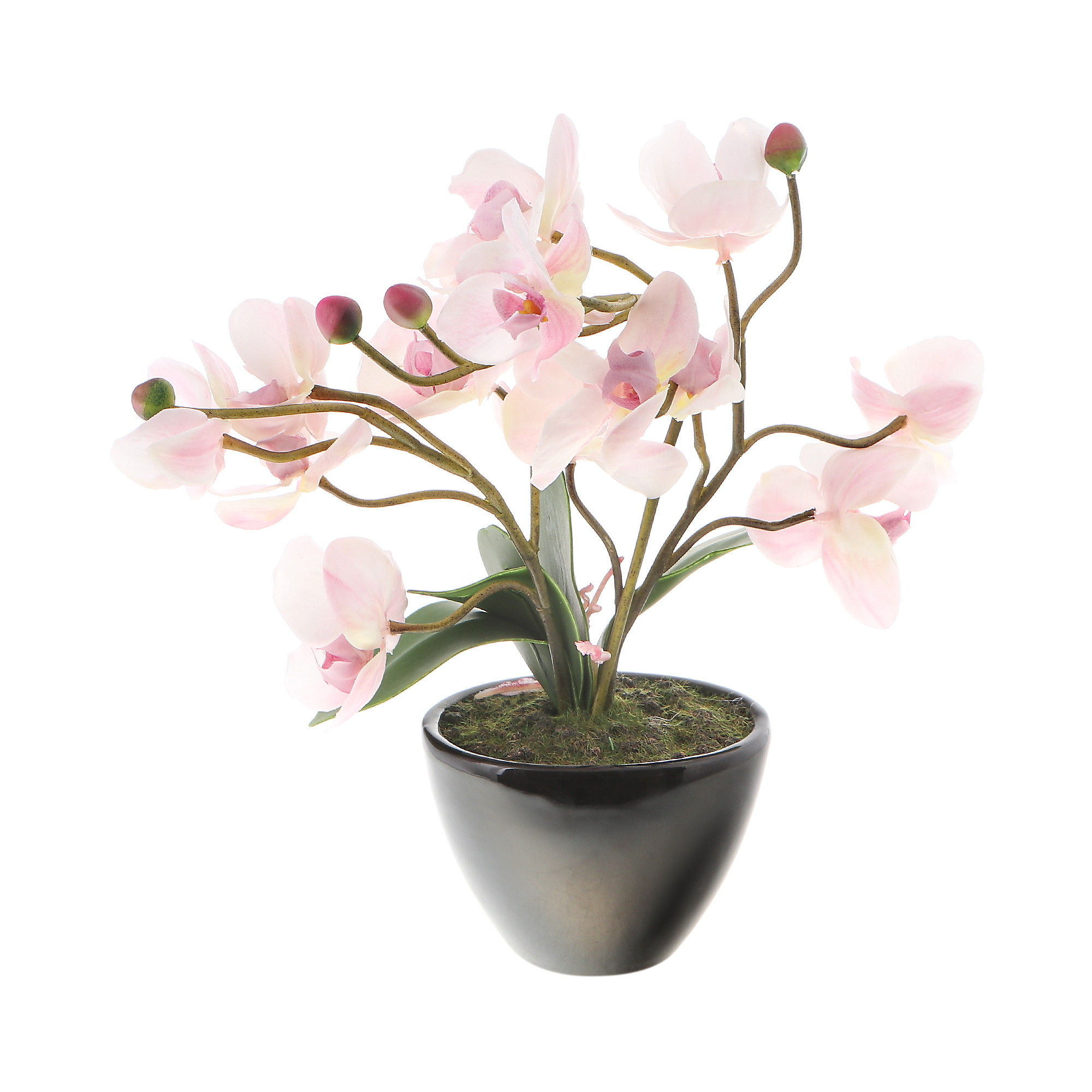 Цветок искусственный в горшке Colorful орхидея нежно-розовая, 38см