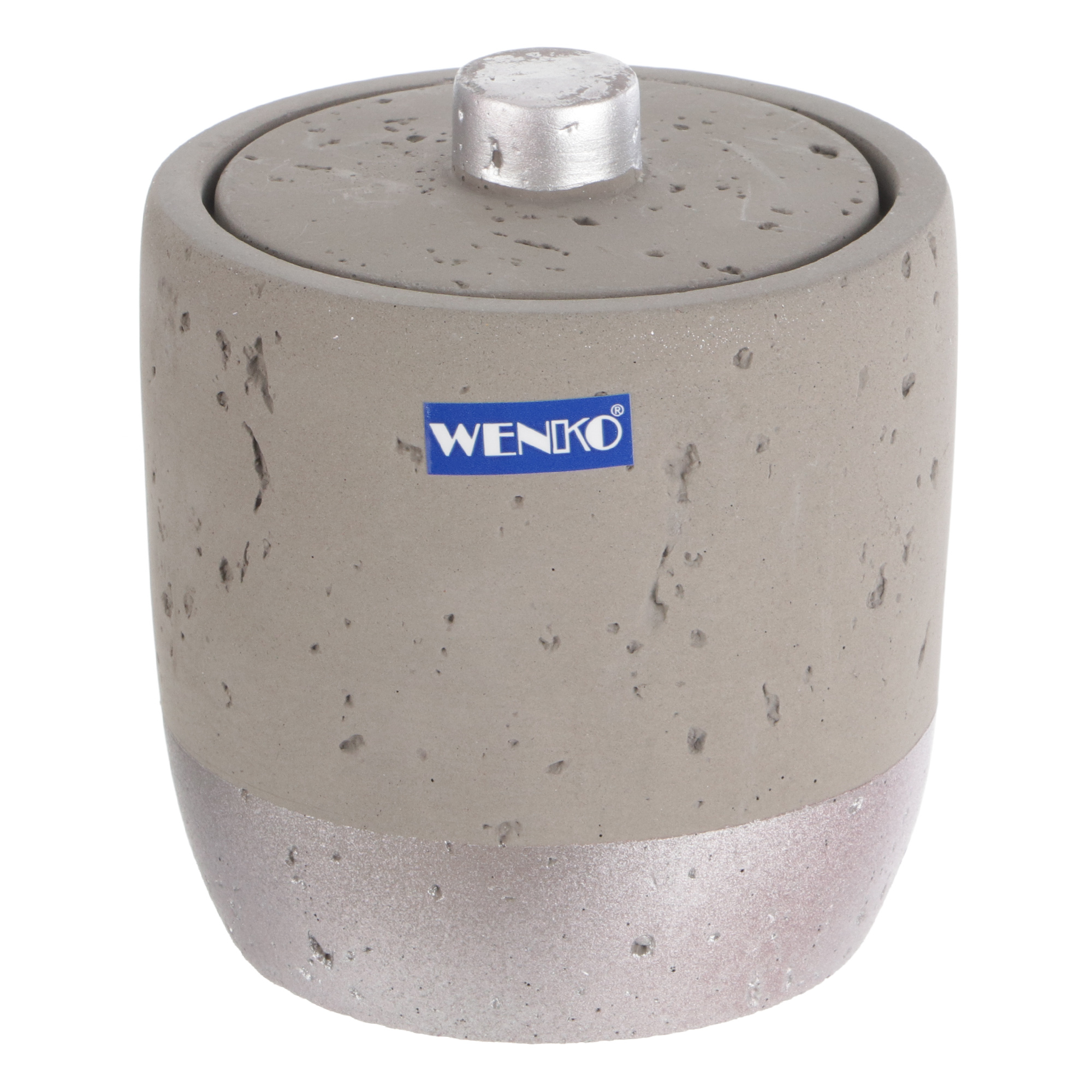 фото Контейнер для ватных дисков wenko sanitary mauve серый