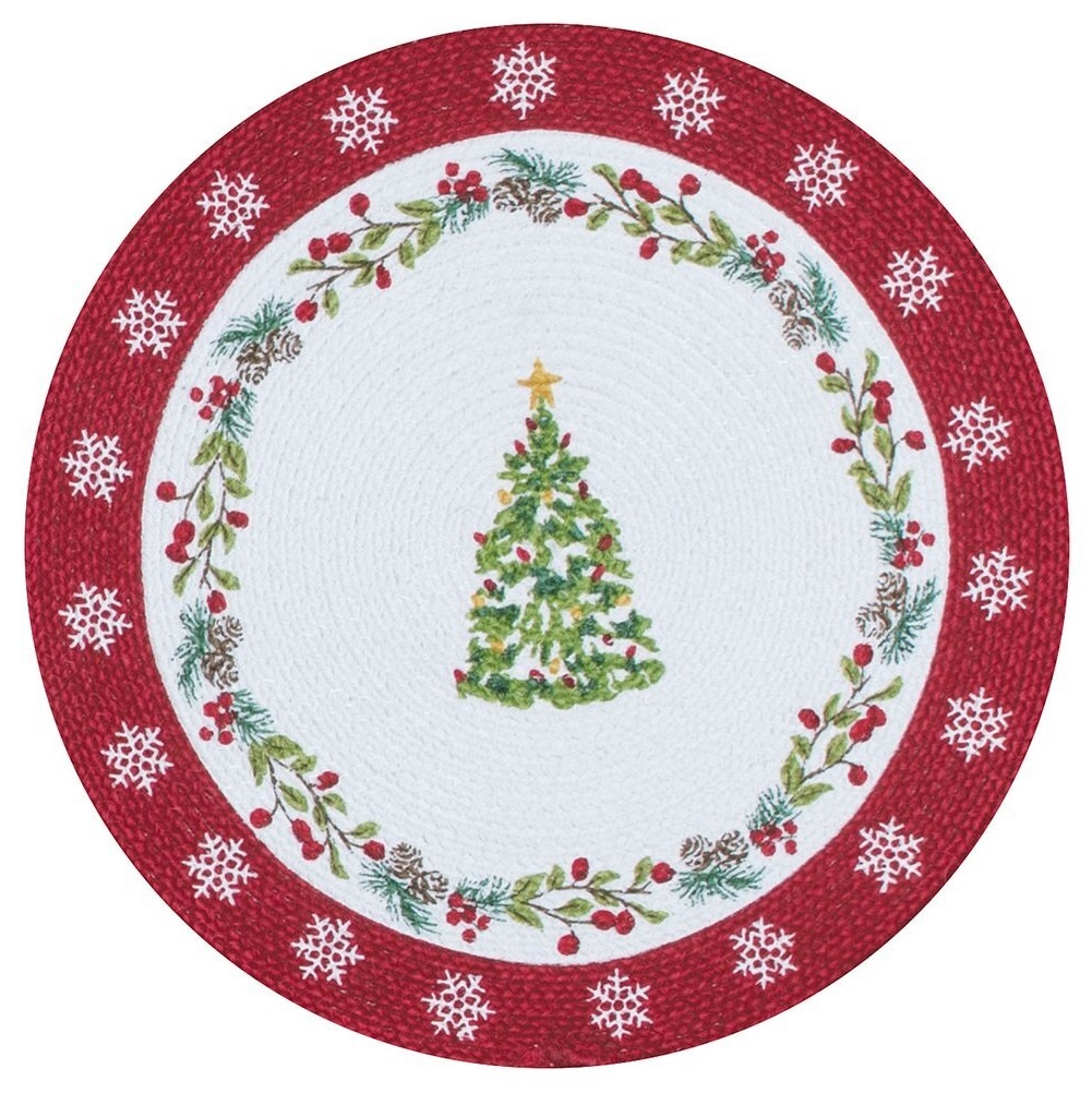 фото Салфетка плетеная круглая kay dee designs рождественская история 37см