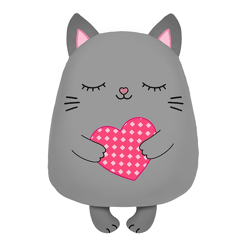 

Игрушка-сплюшка Maxitoys Котик 30 см, Серый