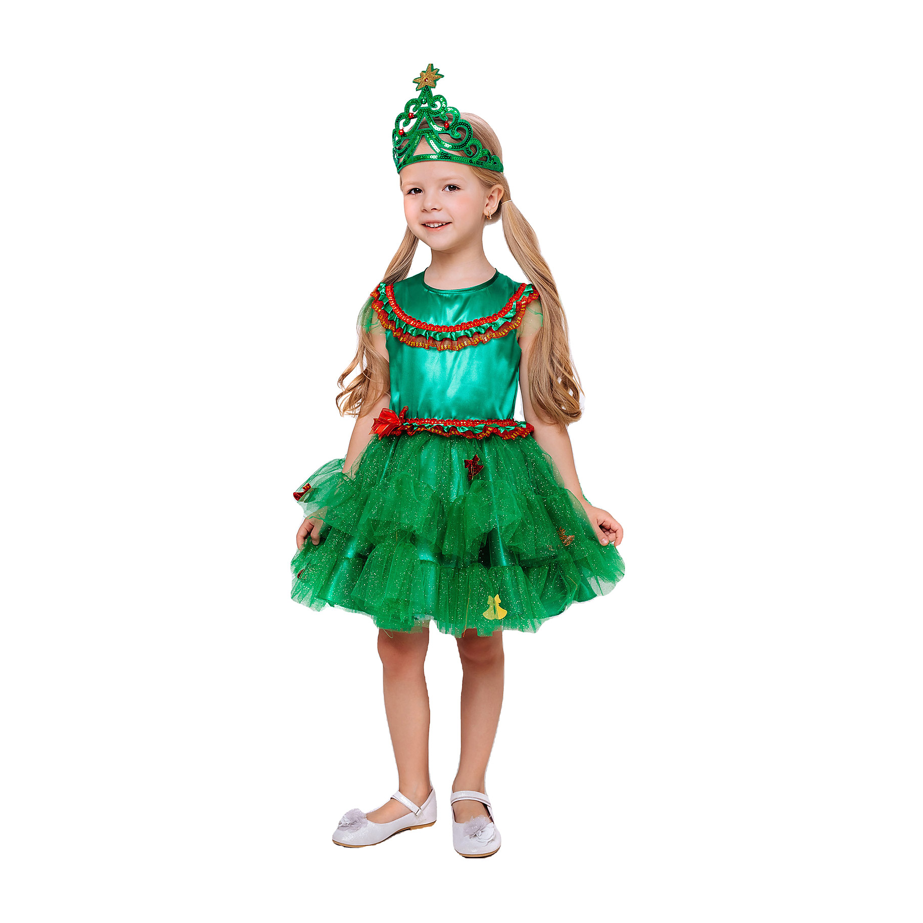 фото Костюм карнавальный батик елочка зеленая 110 см