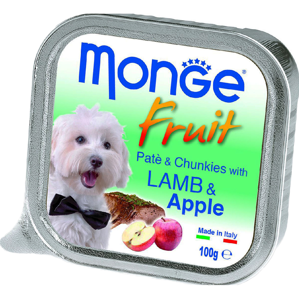 фото Корм для собак monge fruit ягненок и яблоко 100 г