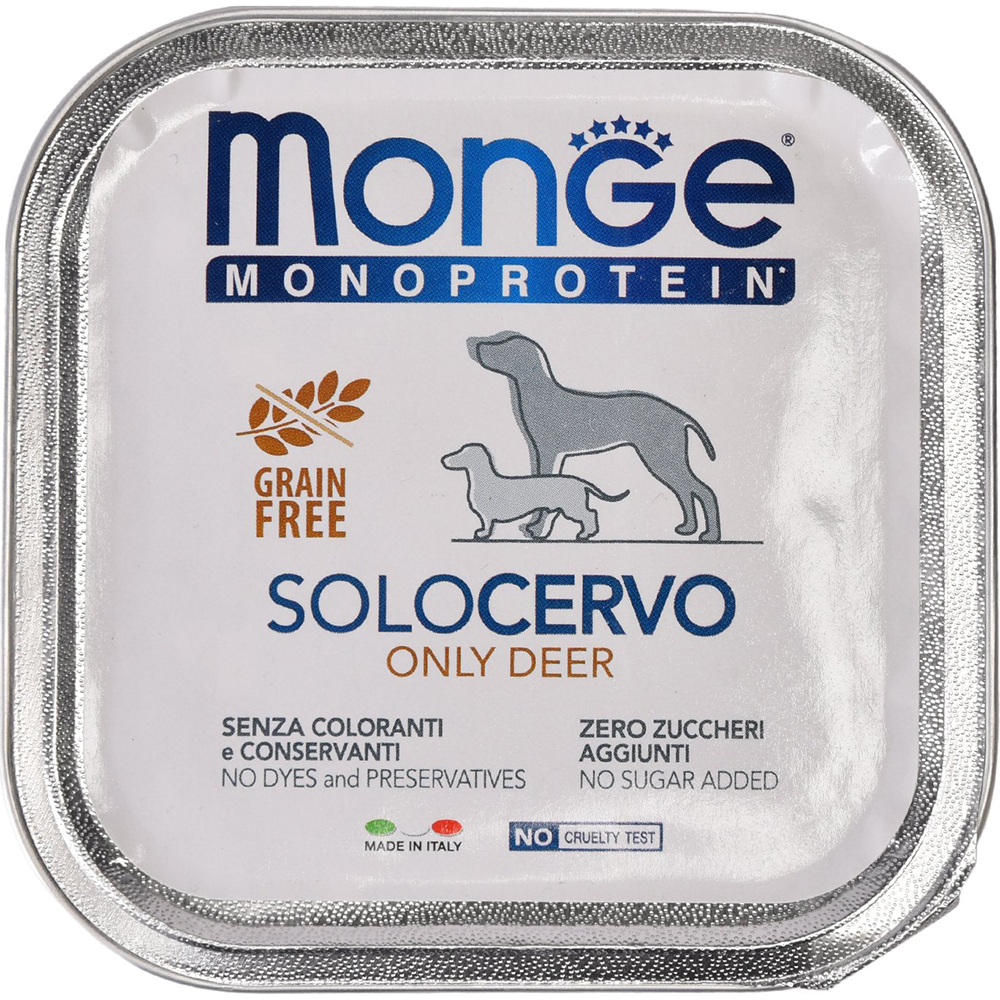 фото Корм для собак monge monoproteico solo паштет из оленины 150 г