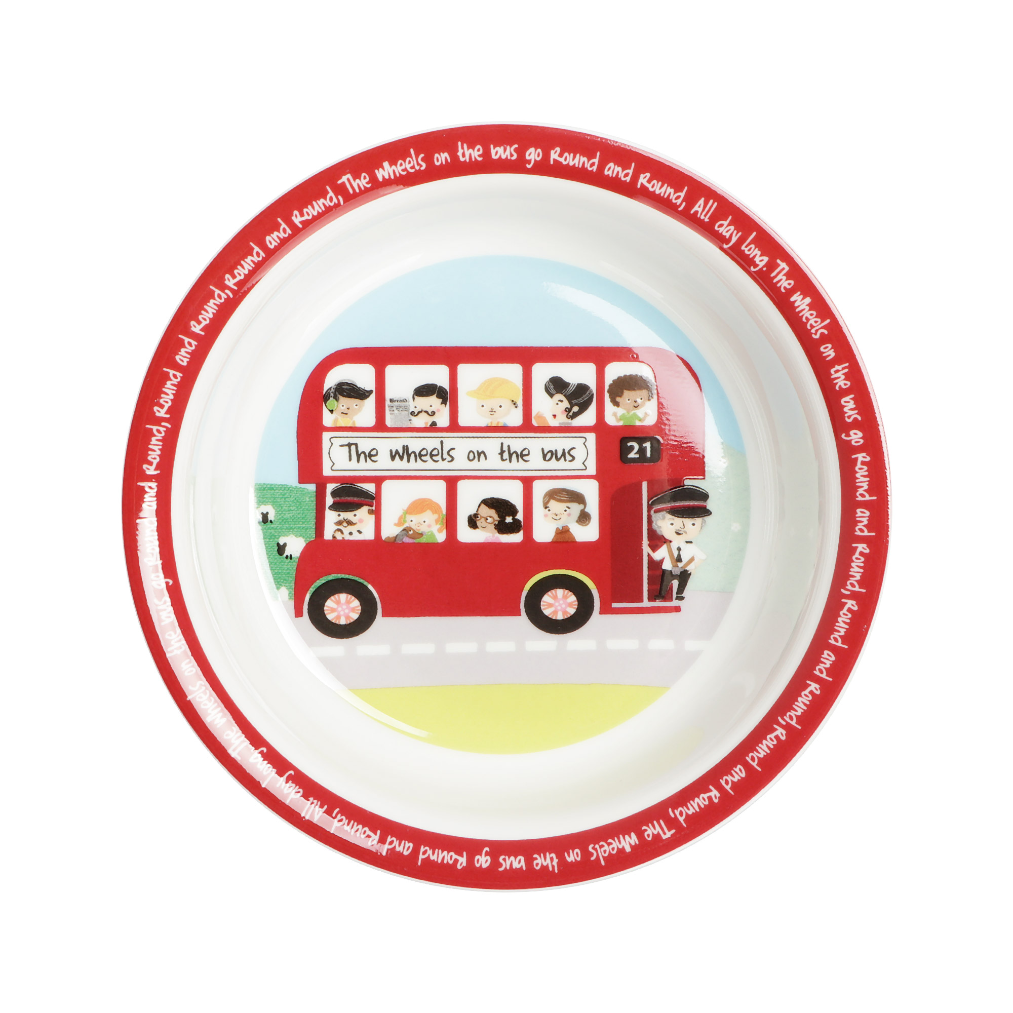 фото Набор детской посуды hankook red bus фарфор 3 предмета