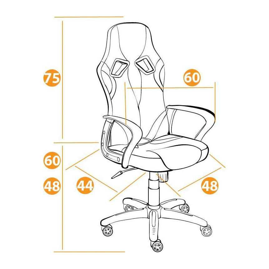 фото Кресло компьютерное tc оранжевый 132х61х47 см