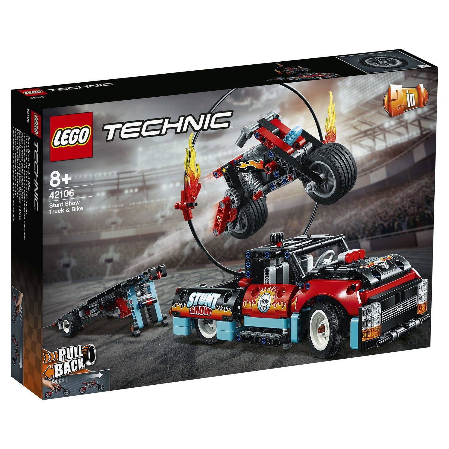 фото Конструктор lego technic шоу трюков на грузовиках и мотоциклах