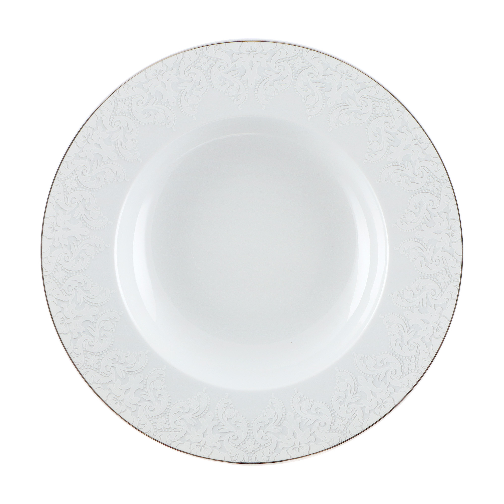 Тарелка глубокая Kutahya Porselen Ruya 23 см, цвет белый - фото 1