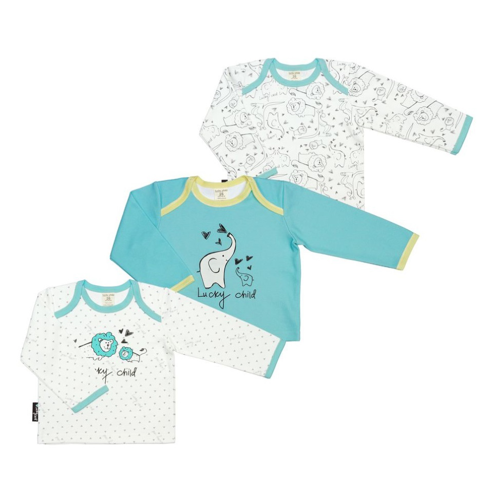 

Комплект кофточек Lucky Child Зоопарк, Белый;бирюзовый