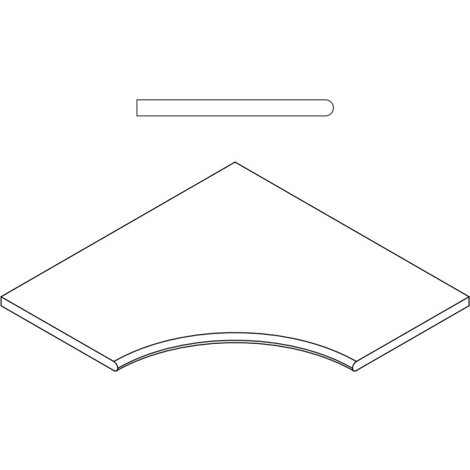 фото Бортик italon контемпора х2 пур угловой закругленный 30 60х60 см