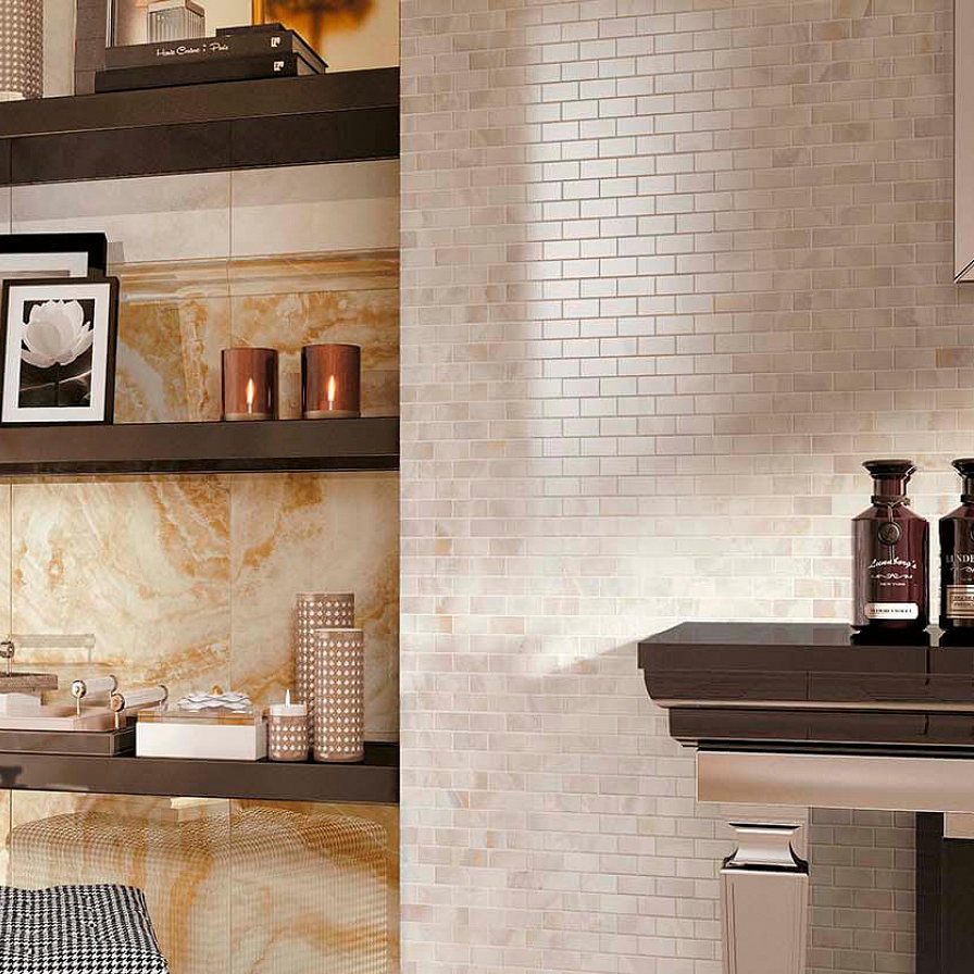 фото Плитка atlas concorde russia supernova onyx pure white brick mosaic 30,5x30,5 см