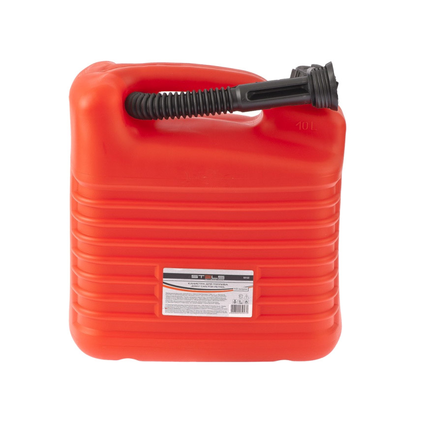 Канистра для топлива Stels пластиковая 10 литров, цвет красный - фото 1