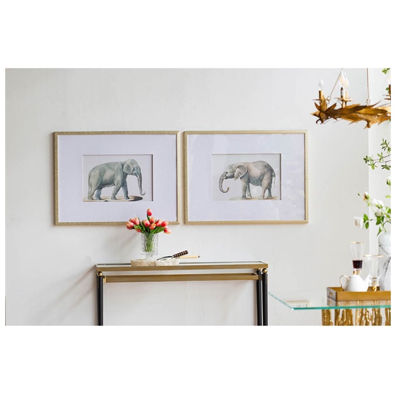 фото Панно glasar с изображением слонов, набор 2пр. 60x3x80см