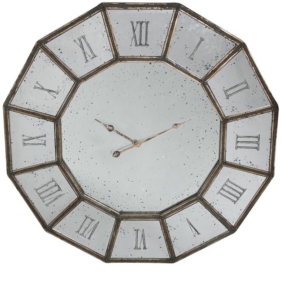 фото Часы дизайнерские glasar в винтажном стиле и зеркальным циферблатом 100х100х3см