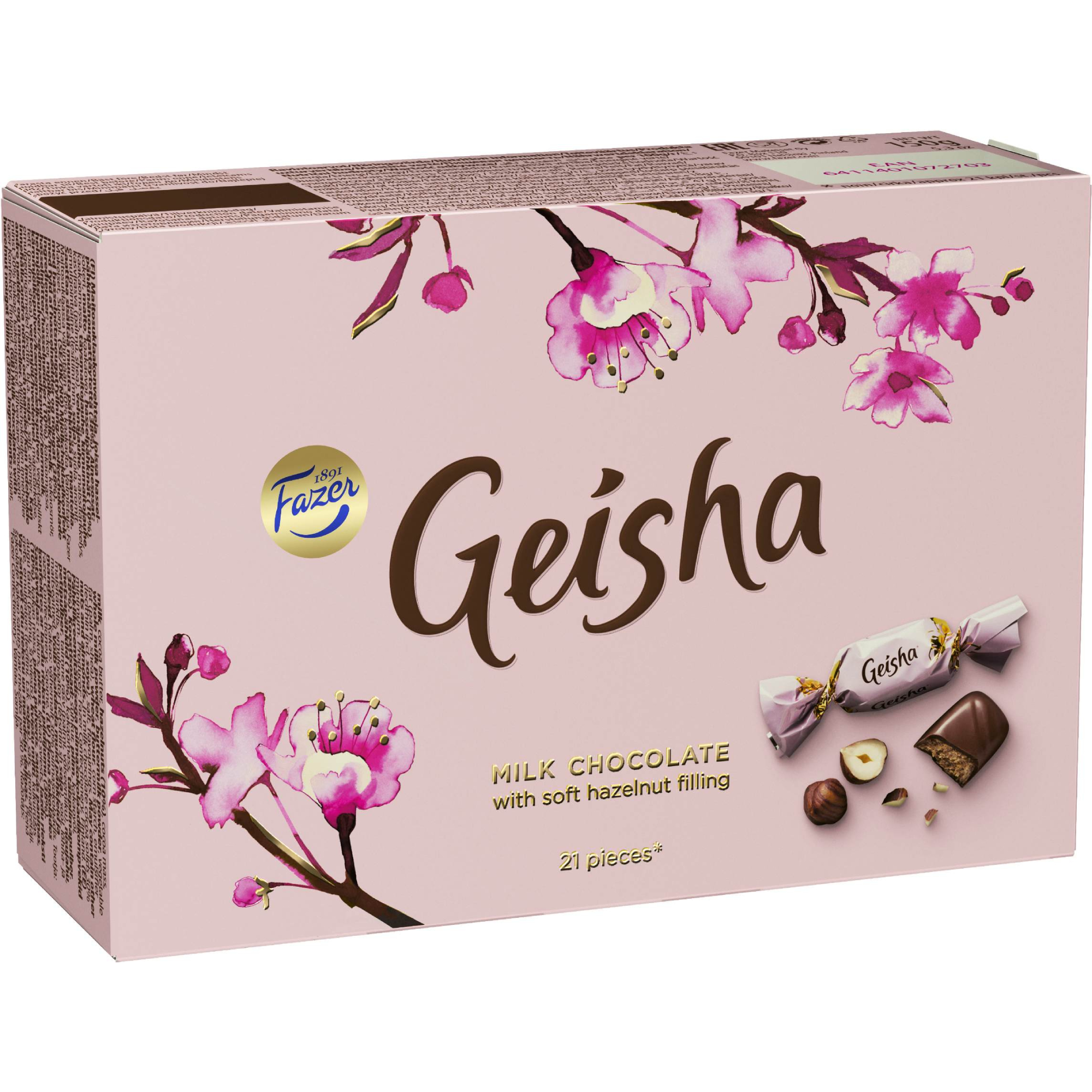 Шоколад молочный Fazer Geisha с начинкой из тертого ореха и вкусом капучино 150 г