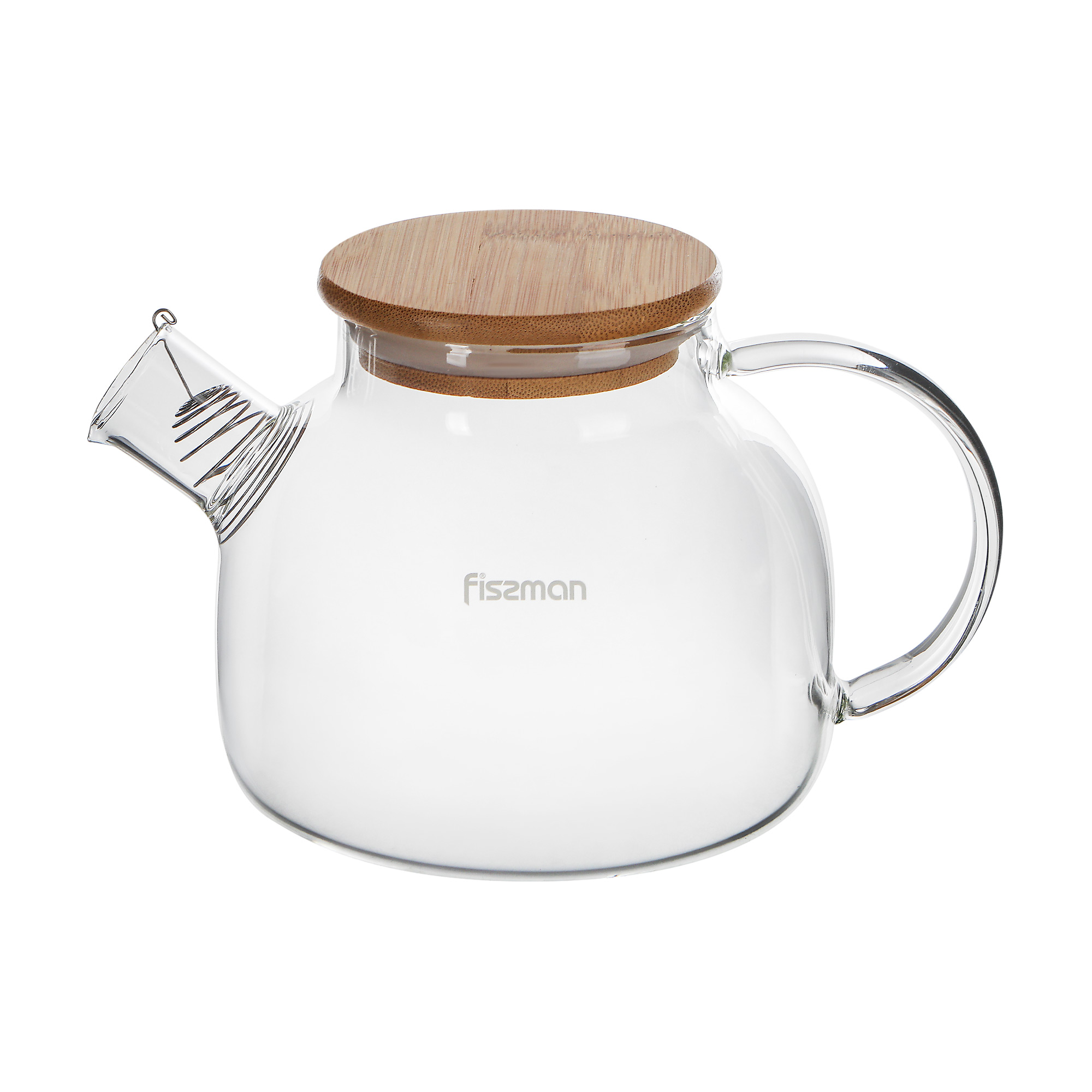 Заварочный чайник Fissman с фильтром 800 мл, цвет прозрачный, натуральное дерево - фото 1