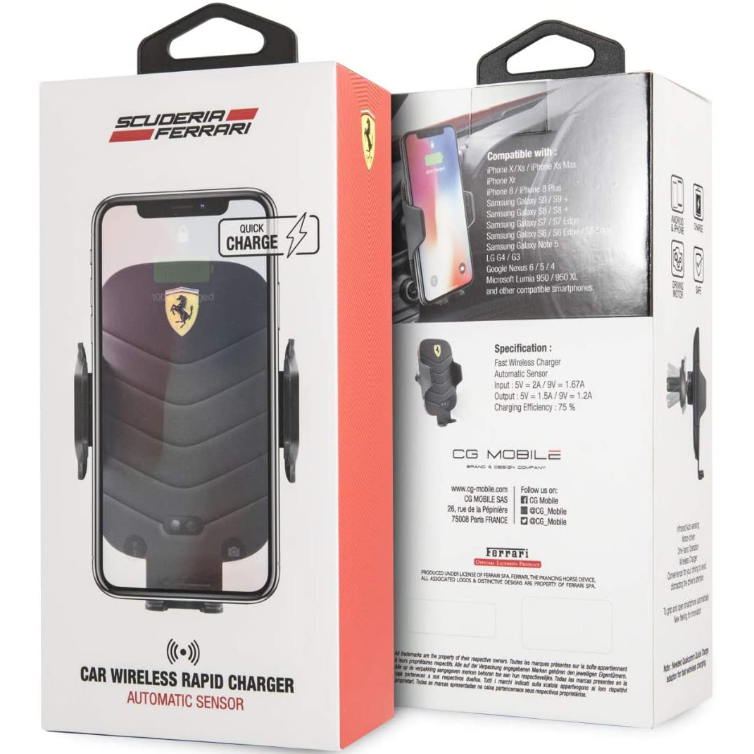 фото Держатель автомобильный ferrari on track wireless 10w black