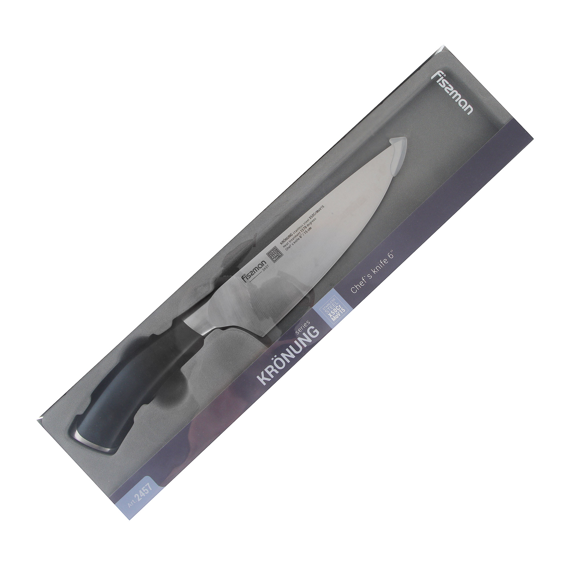 Нож поварской Fissman Kronung 15 см, цвет хром - фото 1