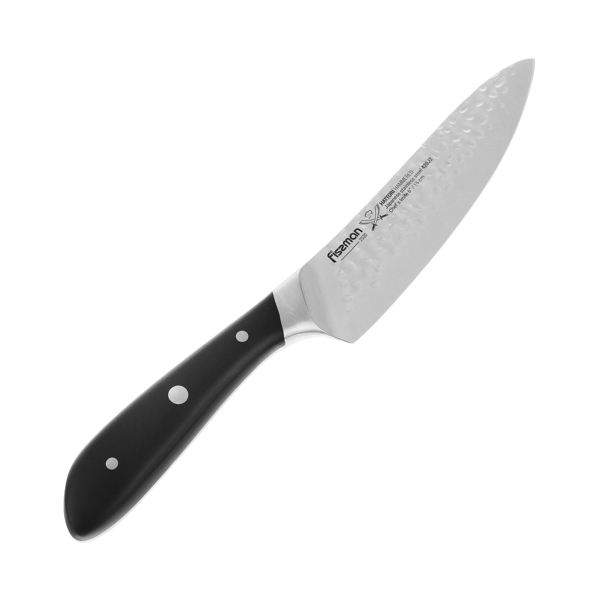 Нож поварской Fissman Hattori hammered 15 см, цвет хром - фото 1