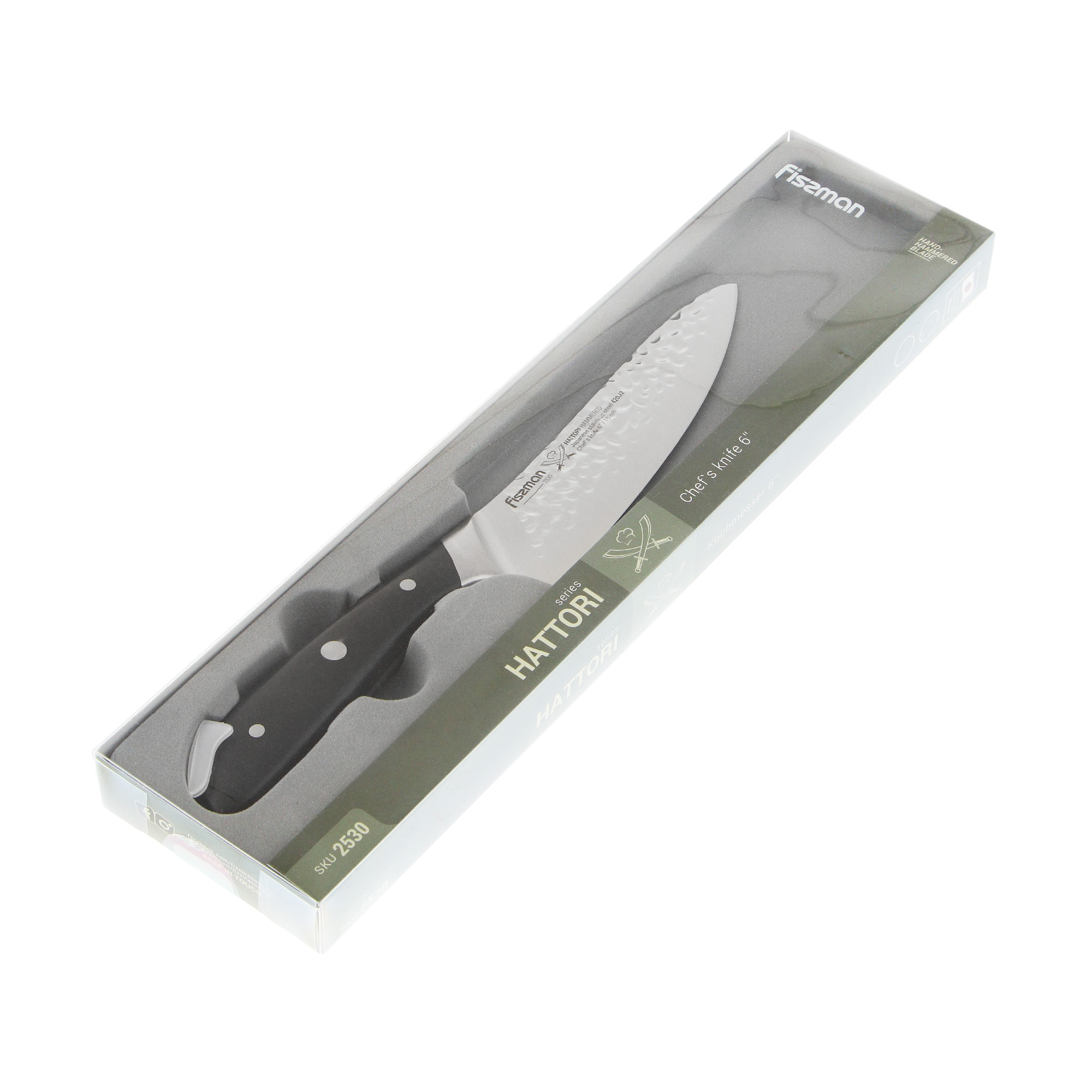 Нож поварской Fissman Hattori hammered 15 см, цвет хром - фото 2