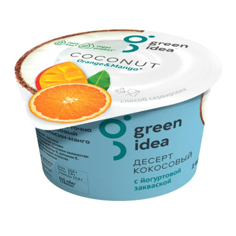 Десерт кокосовый Green Idea с апельсином и манго 140 г