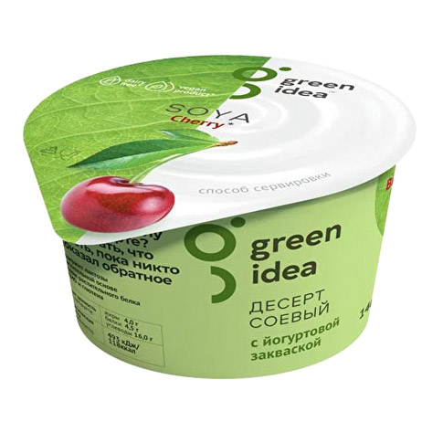 Десерт соевый Green Idea с йогуртовой закваской и вишней 140г