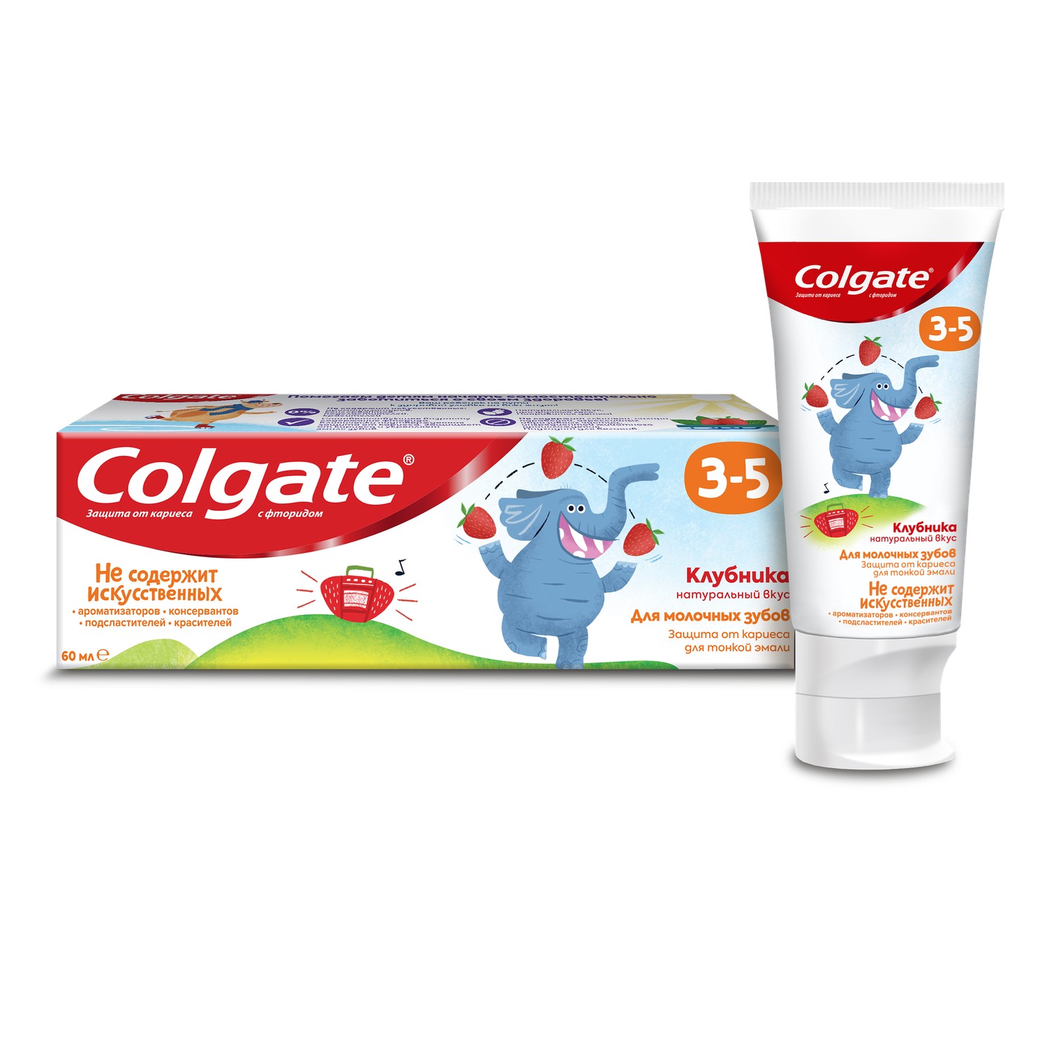 фото Зубная паста colgate детская c фторидом 3-5 лет клубника 60 мл