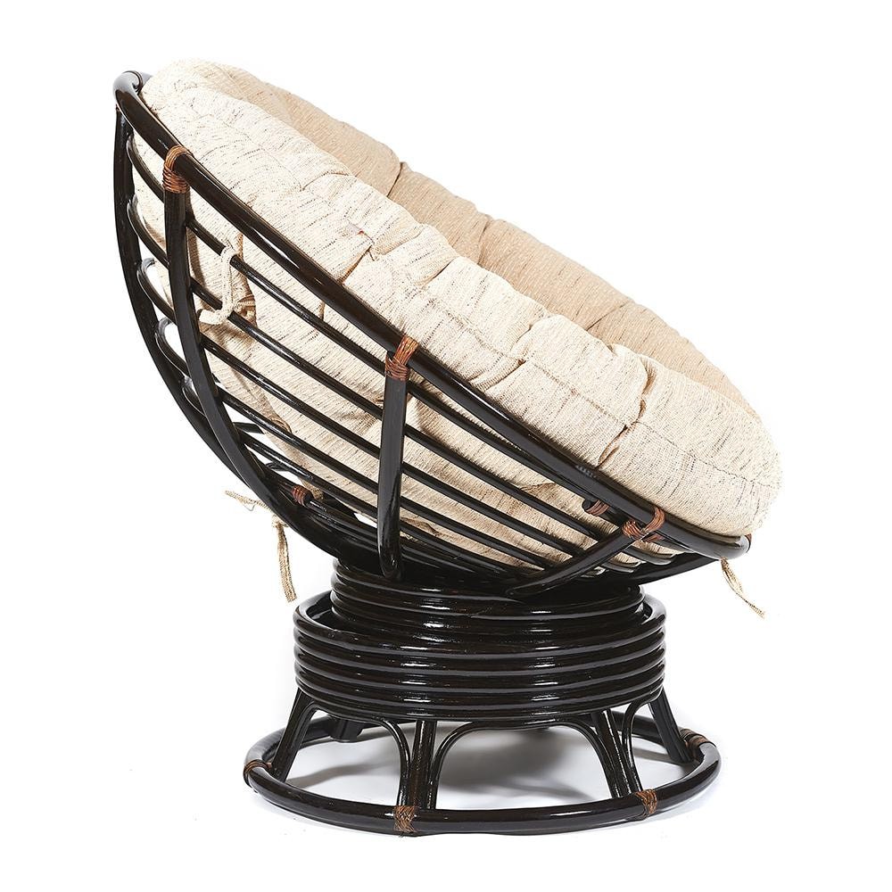 Кресло-качалка TC натуральный ротанг 115х98х97 см, цвет античный коричневый - фото 6