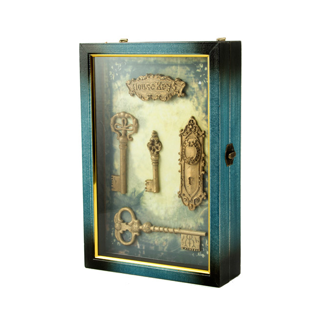 Коллаж-ключница Русские подарки Ключики 20x30x7 см, цвет бирюзовый - фото 1