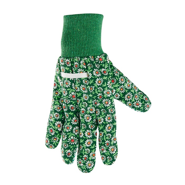 Перчатки садовые Palisad х/б ткань с ПВХ точкой, манжет, L, цвет зеленый, размер L - фото 1