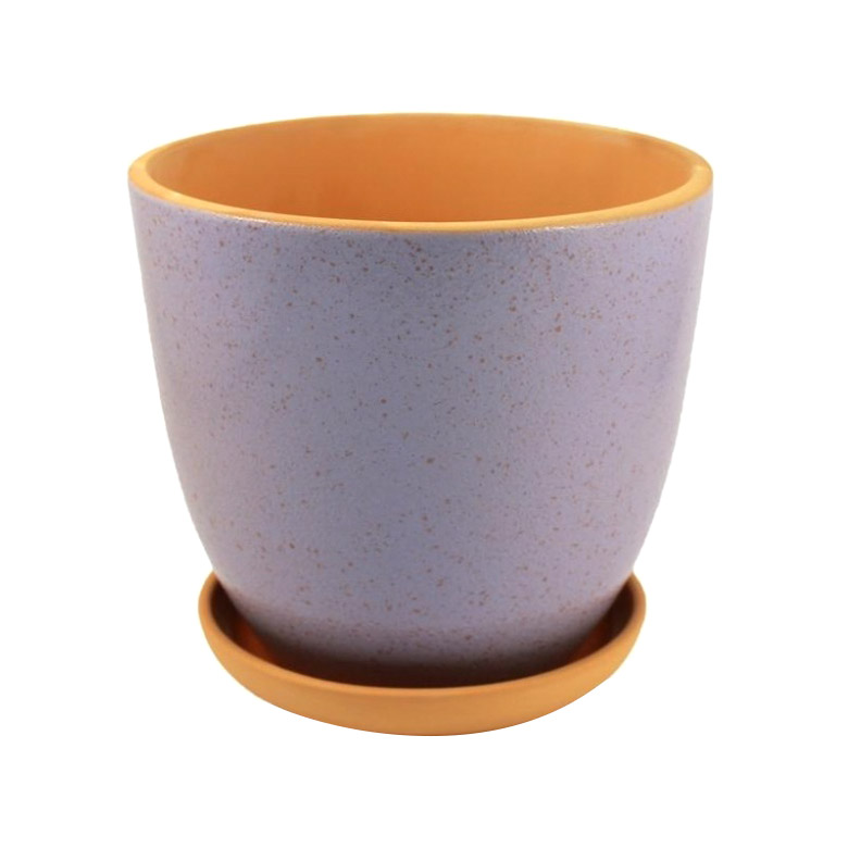 

Горшок цветочный с поддоном Ломоносовская керамика 2,2л.,d 18 см, h 18см., покрыт цветной глазурью